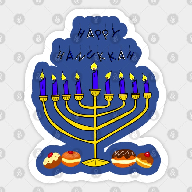 Happy Hanukkah! Sticker by DitzyDonutsDesigns